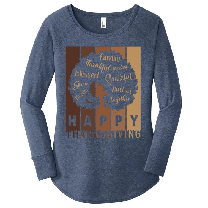 Happy Thanksgiving Thankful Blessings Thanksgiving Family Cute Gift Women's Perfect Tri Tunic Long Sleeve Shirt