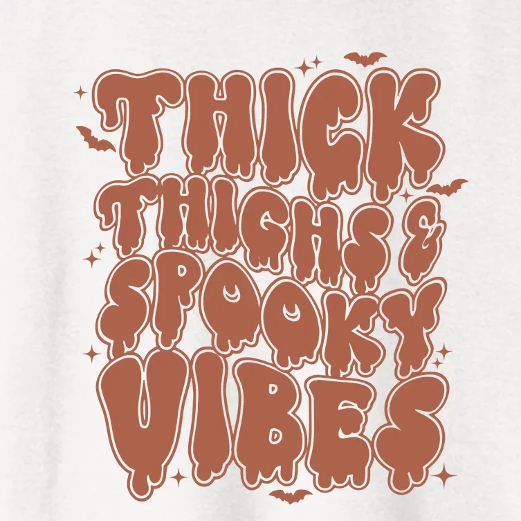 Halloween Thick Thighs Spooky Vibes Women's Crop Top Tee