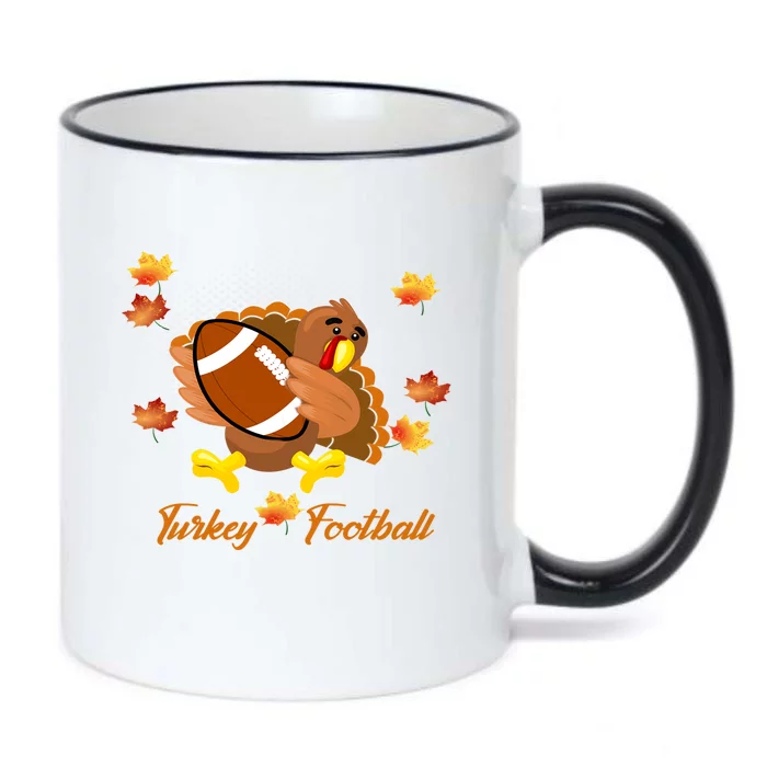 Happy Thanksgiving Turkey Football Game Great Gift Black Color Changing Mug