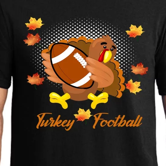 Happy Thanksgiving Turkey Football Game Great Gift Pajama Set