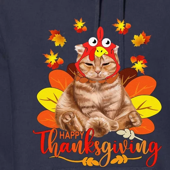 Happy Thanksgiving Tee Cat Turkey Christmas Day Tee Premium Hoodie