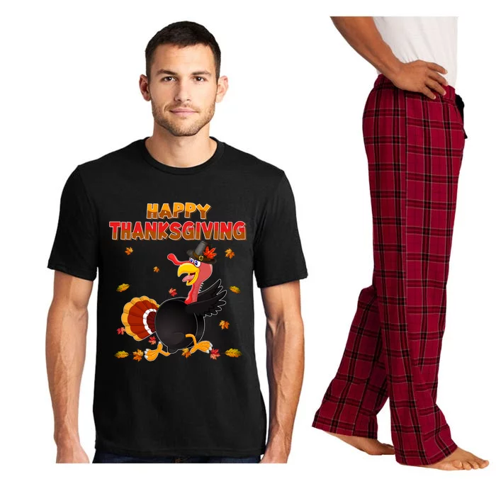 Happy Thanksgiving Turkey Ice Hockey Ball Autumn Fall Vibes Gift Pajama Set