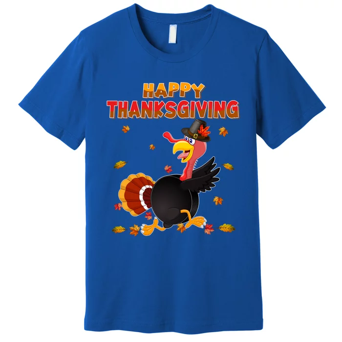 Happy Thanksgiving Turkey Ice Hockey Ball Autumn Fall Vibes Gift Premium T-Shirt