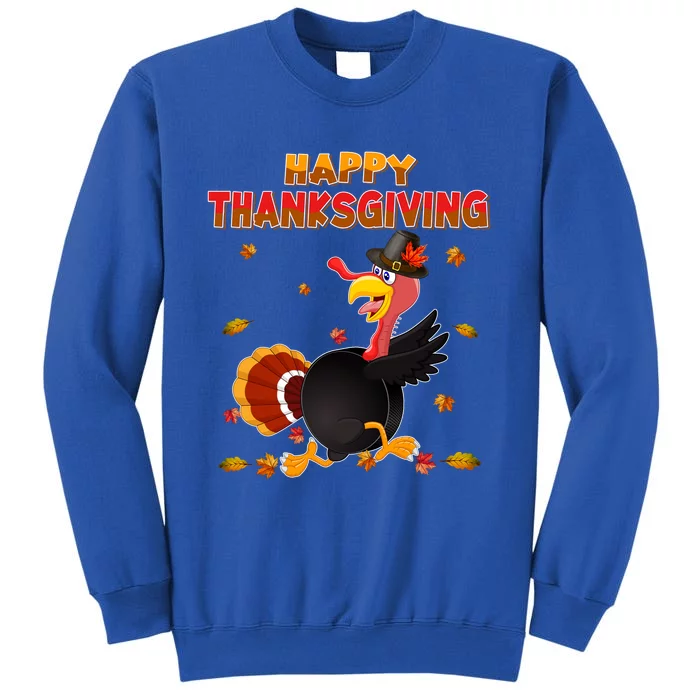 Happy Thanksgiving Turkey Ice Hockey Ball Autumn Fall Vibes Gift Tall Sweatshirt