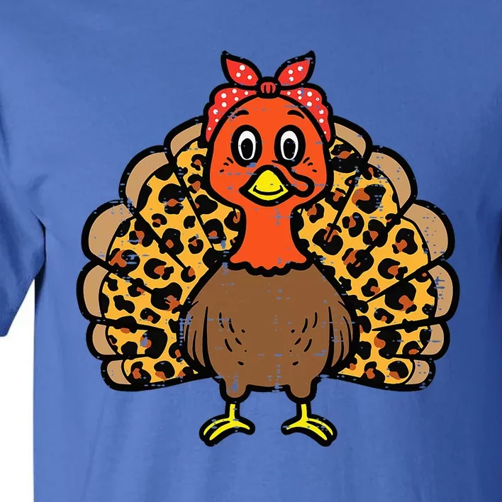 Happy Thanksgiving Turkey Bandana Fall Mom Tall T-Shirt