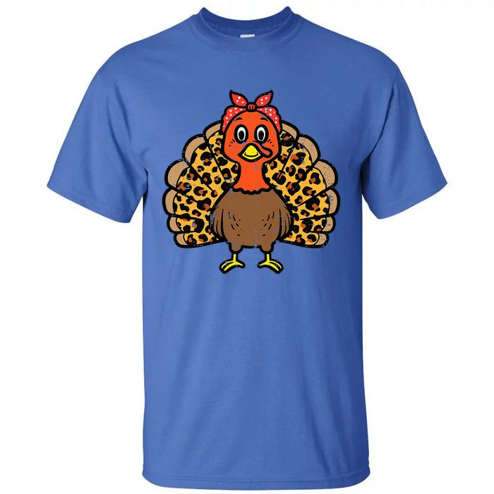 Happy Thanksgiving Turkey Bandana Fall Mom Tall T-Shirt