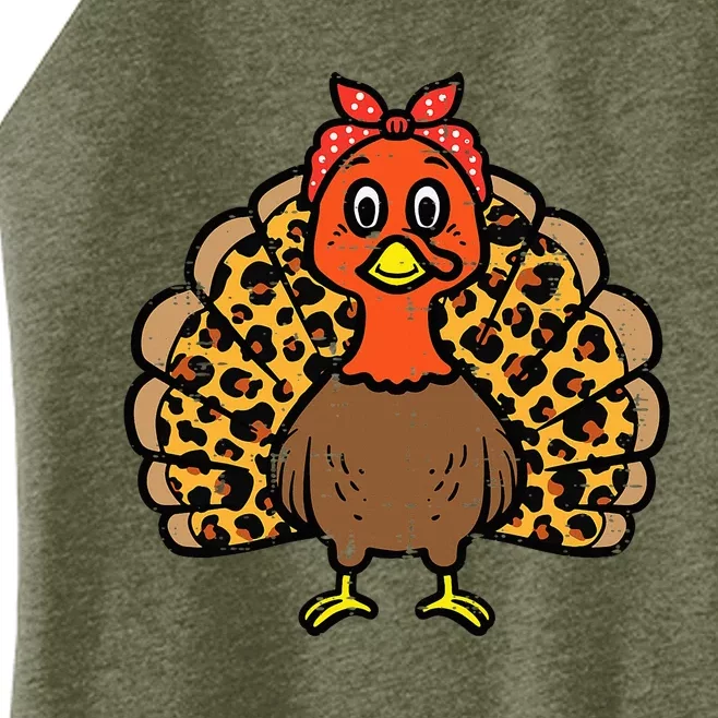 Happy Thanksgiving Turkey Bandana Fall Mom Women’s Perfect Tri Rocker Tank