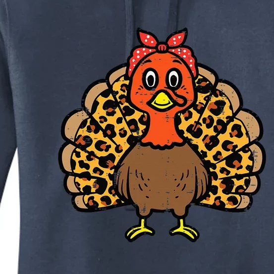 Happy Thanksgiving Turkey Bandana Fall Mom Women's Pullover Hoodie