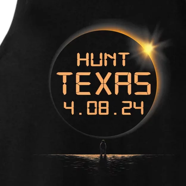 Hunt Texas Tx Total Solar Eclipse April 8 2024 48 Ladies Tri-Blend Wicking Tank