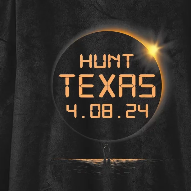 Hunt Texas Tx Total Solar Eclipse April 8 2024 48 Hooded Wearable Blanket