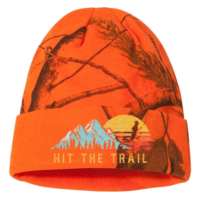 Hit The Trail Runner Retro Style Vintage Running Graphic Kati - 12in Camo Beanie