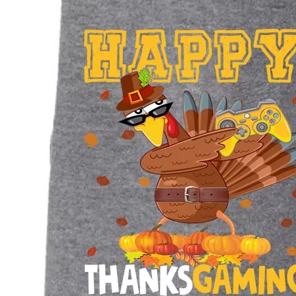 Happy Thanksgaming Thanksgiving Turkey Playing Video Game Gift Doggie 3-End Fleece Hoodie