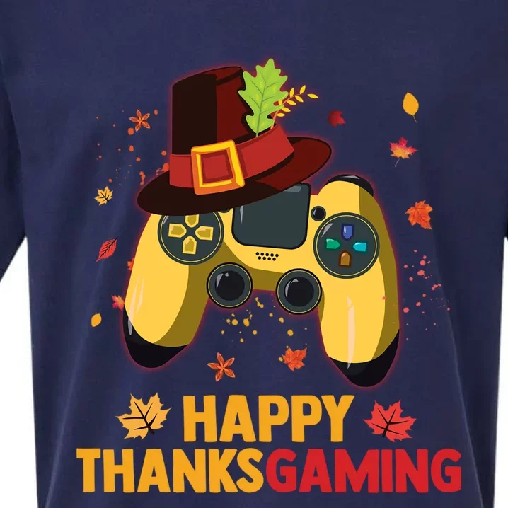 Happy Thanksgaming Thanksgiving Video Game Controller Gift Sueded Cloud Jersey T-Shirt