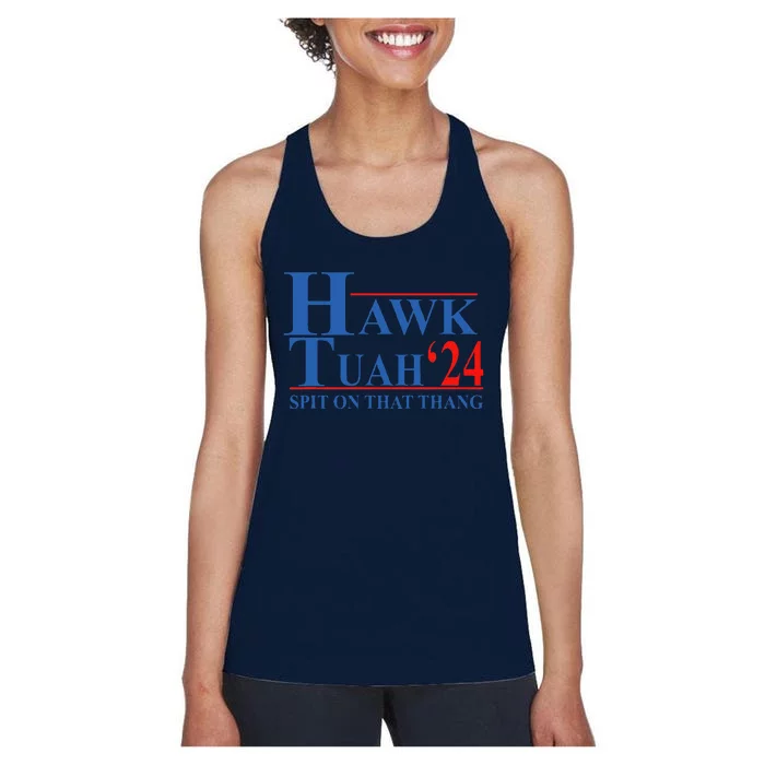 Hawk Tuahhawk Tuah Spit On That Thang Funny Women's Racerback Tank