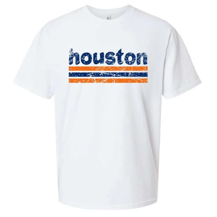 Houston Texas Three Stripe Vintage Weathered Sueded Cloud Jersey T-Shirt