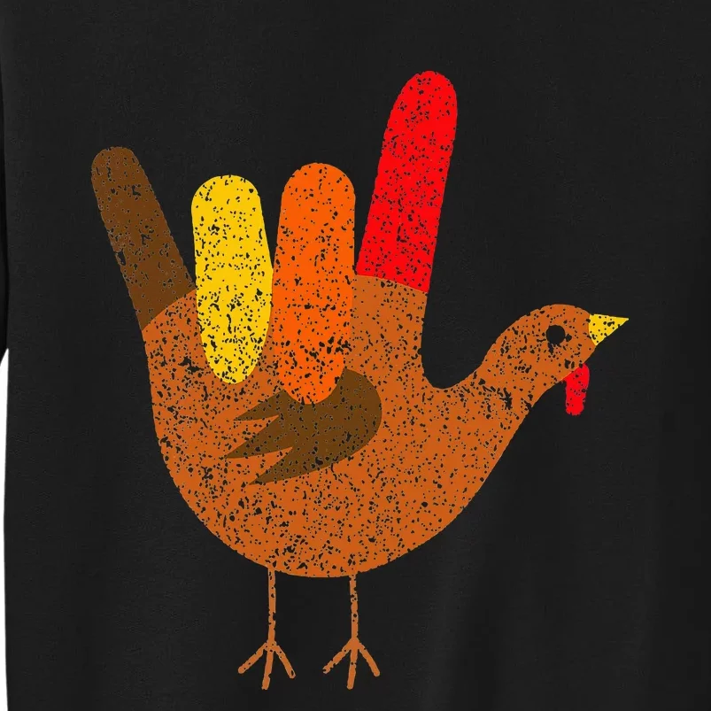 Happy Thanksgiving Turkey ASL I Love You Sign Language Sweatshirt