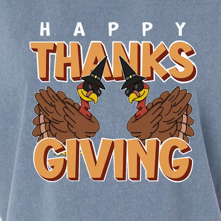 Happy Thanksgiving Turkey Dabbing Holiday Feast November Garment-Dyed Women's Muscle Tee