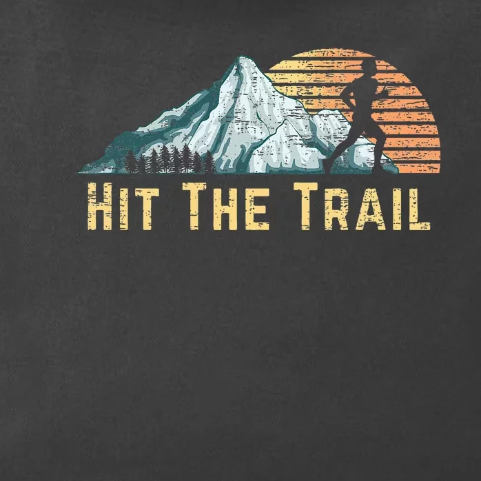 Hit The Trail Vintage Mountain Runner Retro Trail Running Zip Tote Bag