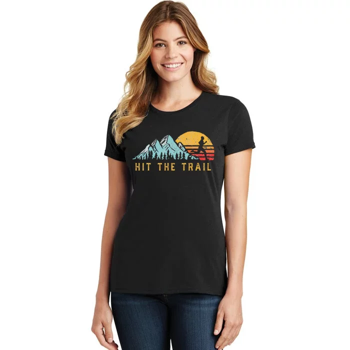 Hit The Trail Runner Retro Style Vintage Running Graphic Women's T-Shirt