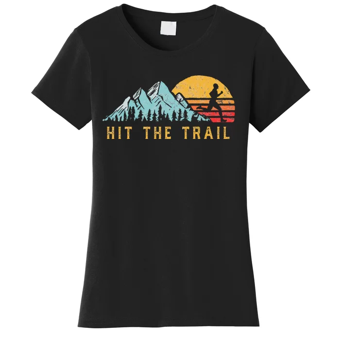 Hit The Trail Runner Retro Style Vintage Running Graphic Women's T-Shirt