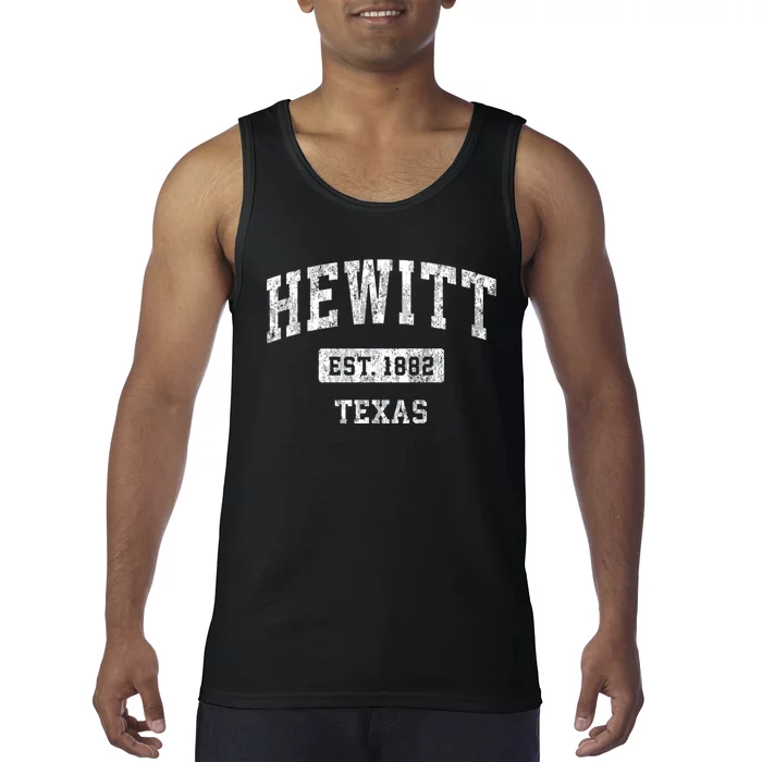 Hewitt Texas Tx Vintage Sports Established Tank Top