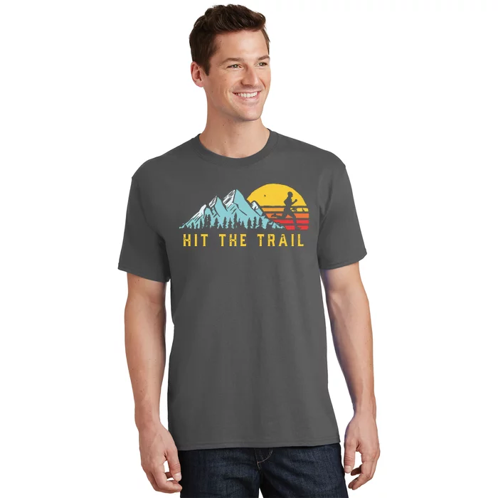 Hit The Trail Runner Retro Style Vintage Running Graphic T-Shirt