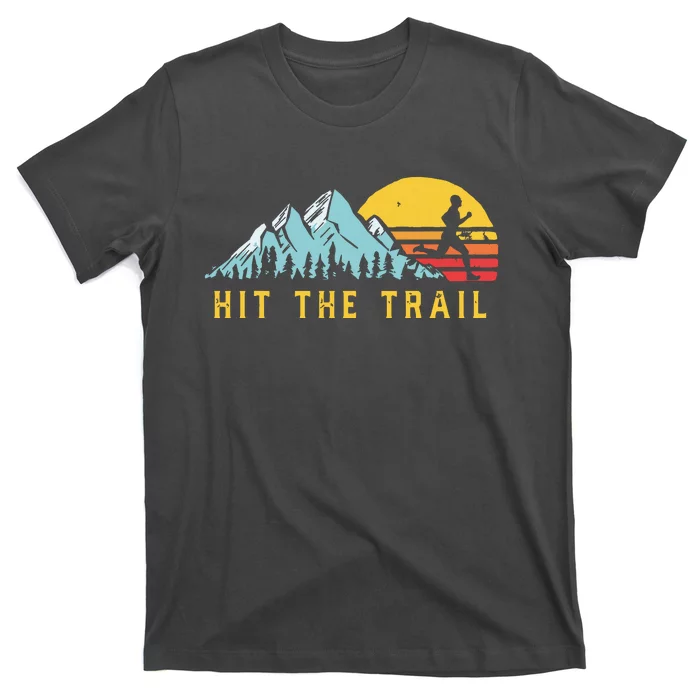 Hit The Trail Runner Retro Style Vintage Running Graphic T-Shirt