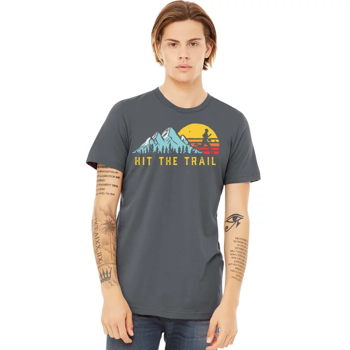 Hit The Trail Runner Retro Style Vintage Running Graphic Premium T-Shirt