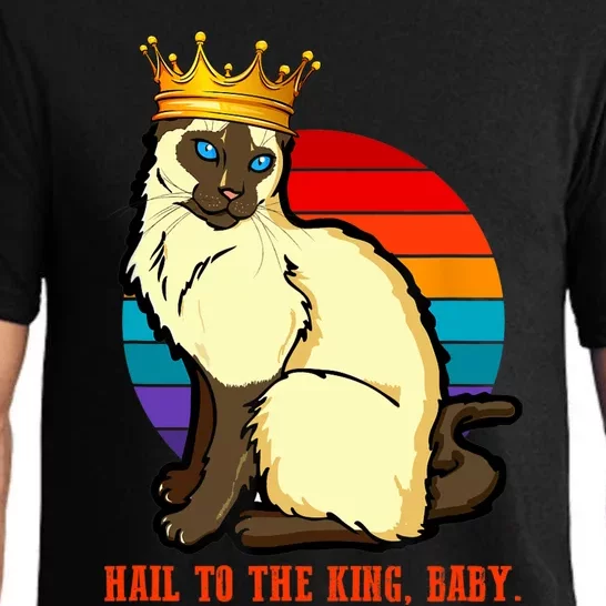 Hail To The King Baby Siamese Cat Wearing Crown Pajama Set