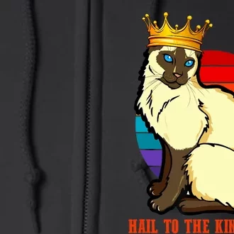 Hail To The King Baby Siamese Cat Wearing Crown Full Zip Hoodie