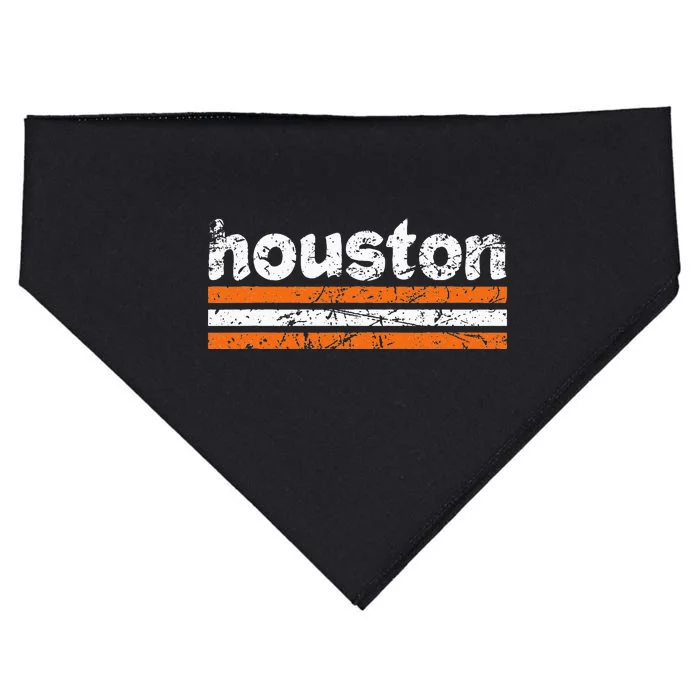 Houston Texas Three Stripe Vintage Weathered USA-Made Doggie Bandana