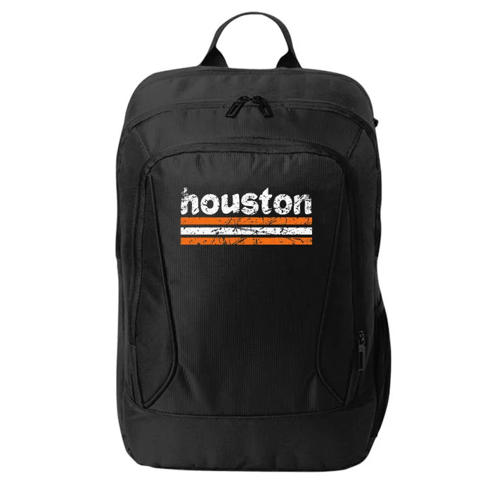 Houston Texas Three Stripe Vintage Weathered City Backpack