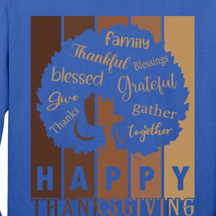 Happy Thanksgiving Thankful Blessings Thanksgiving Family Gift Tall Long Sleeve T-Shirt