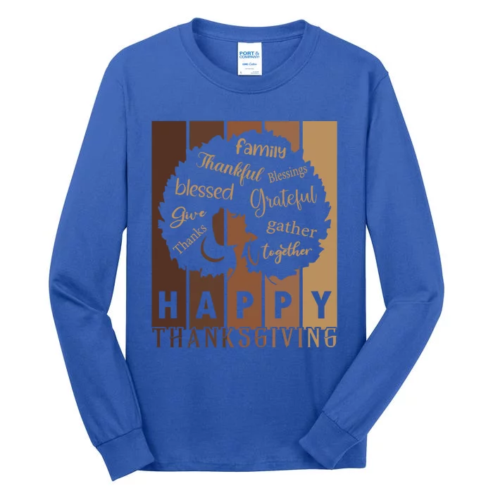 Happy Thanksgiving Thankful Blessings Thanksgiving Family Gift Tall Long Sleeve T-Shirt