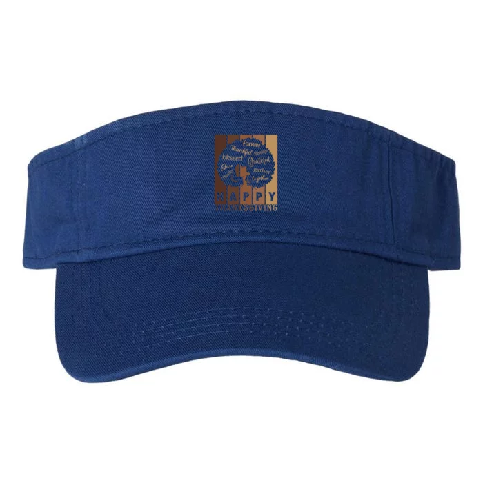 Happy Thanksgiving Thankful Blessings Thanksgiving Family Gift Valucap Bio-Washed Visor