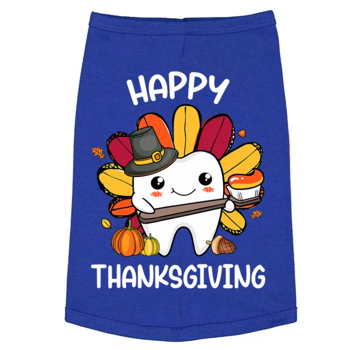 Happy Thanksgiving Teeth Dental Squad Turkey Thanksgiving Gift Doggie Tank