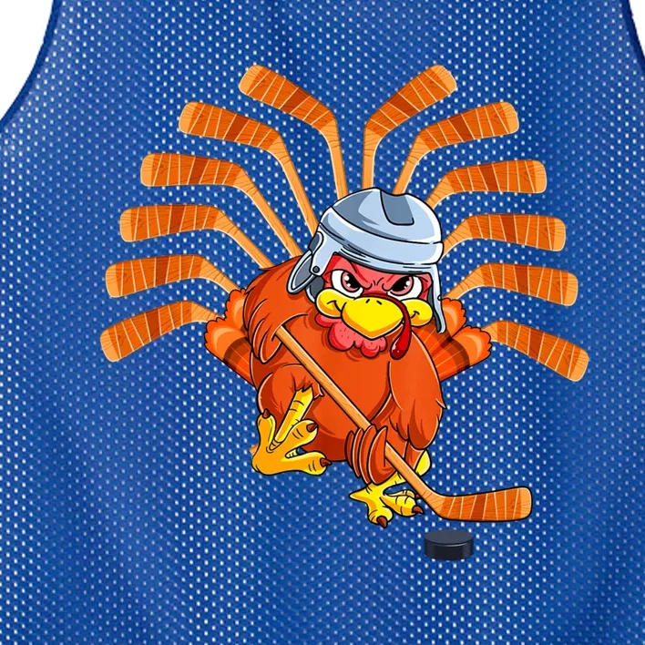 Happy Thanksgiving Turkey Playing Hockey Team Givethanks Day Gift Mesh Reversible Basketball Jersey Tank