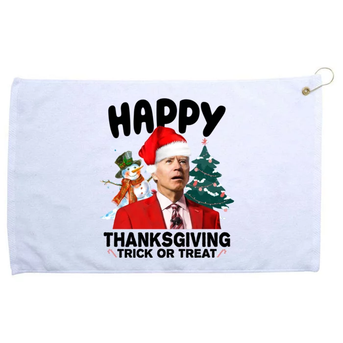 Happy Thanksgiving Trick Or Treat Funny Joe Biden Grommeted Golf Towel