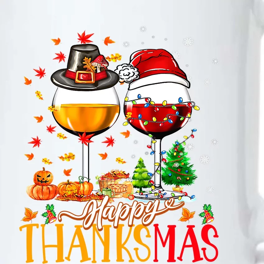 Happy Thanksmas Thanksgiving Christmas Ugly Xmas Pajamas Gift Black Color Changing Mug