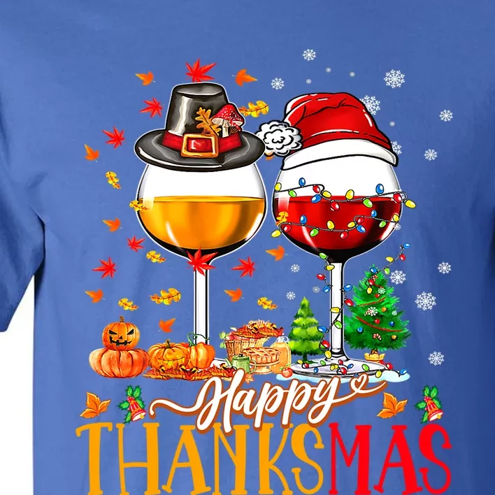 Happy Thanksmas Thanksgiving Christmas Ugly Xmas Pajamas Gift Tall T-Shirt