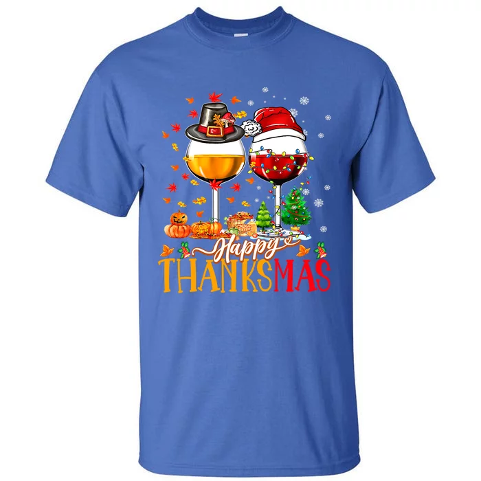 Happy Thanksmas Thanksgiving Christmas Ugly Xmas Pajamas Gift Tall T-Shirt