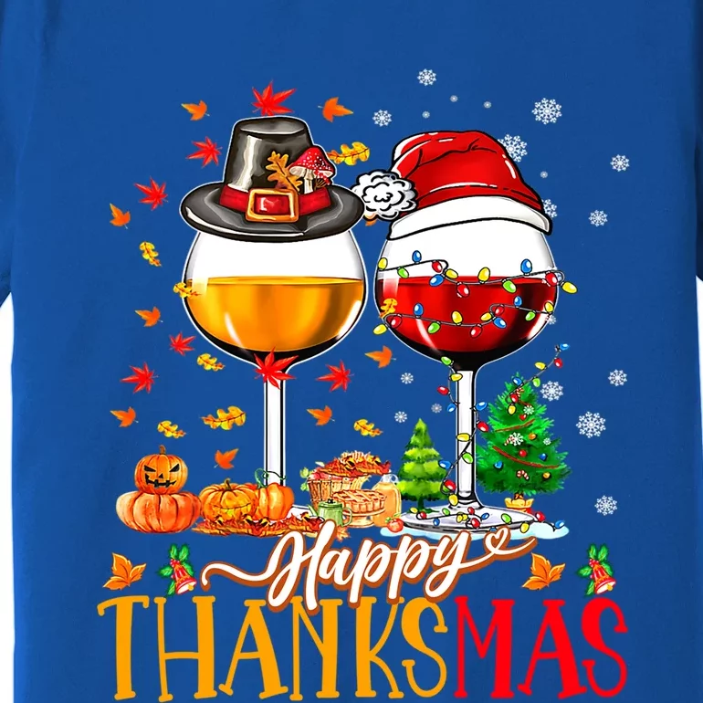 Happy Thanksmas Thanksgiving Christmas Ugly Xmas Pajamas Gift Premium T-Shirt