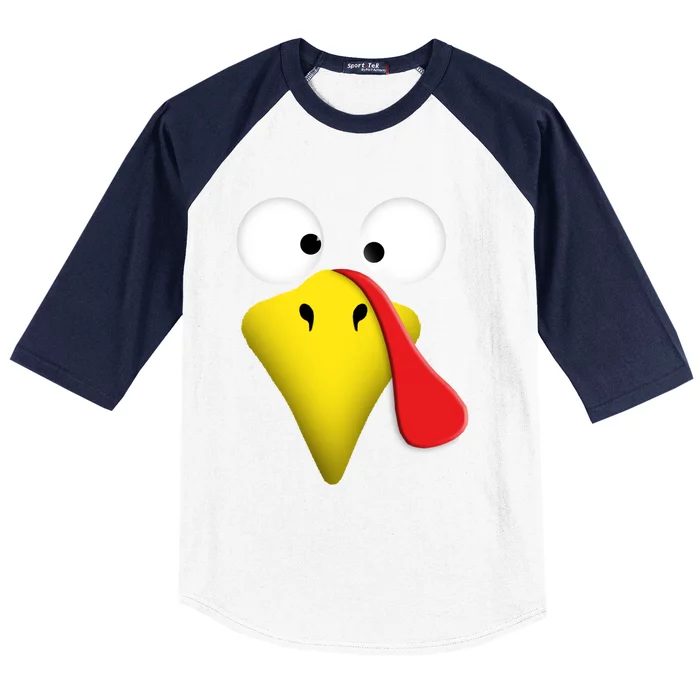 Happy Thanksgiving Turkey Outfit Funny Gift Baseball Sleeve Shirt