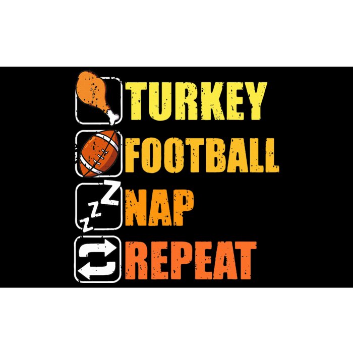 Happy Thanksgiving Turkey Football Nap Repeat Funny Football Bumper Sticker