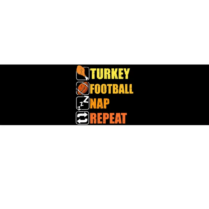 Happy Thanksgiving Turkey Football Nap Repeat Funny Football Bumper Sticker