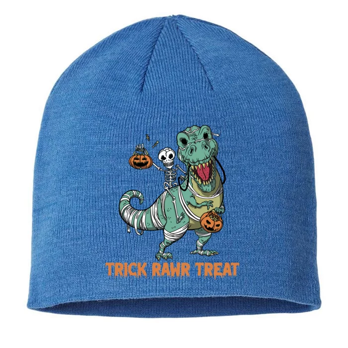 Halloween Trex Tgiftrex Trick Rawr Treat Funny Dinosaur Mummy Gift 8 1/2in Sustainable Knit Beanie