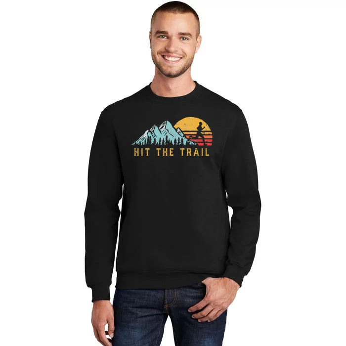 Hit The Trail Runner Retro Style Vintage Running Tall Sweatshirt