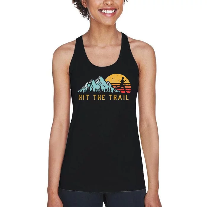 Hit The Trail Runner Retro Style Vintage Running Women's Racerback Tank