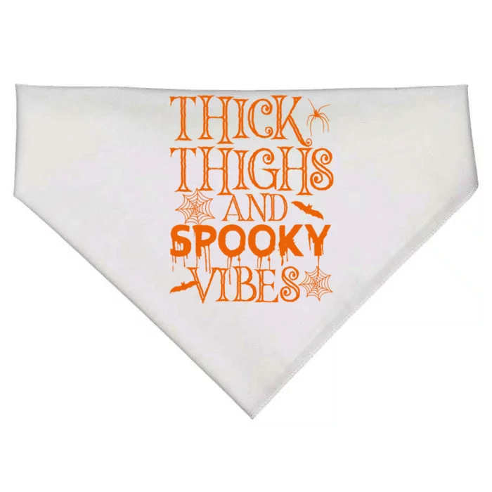 Halloween Thick Thighs And Spooky Vibes Cool Gift USA-Made Doggie Bandana