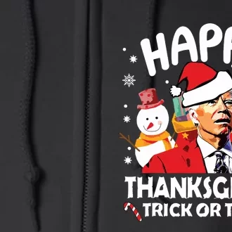 Happy Thanksgiving Trick Or Treat Joe Biden Santa Christmas Full Zip Hoodie